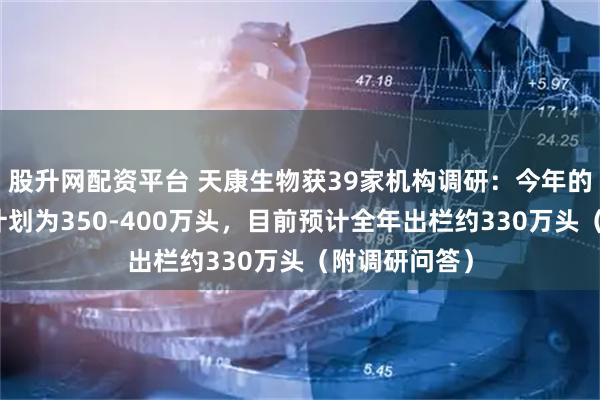 股升网配资平台 天康生物获39家机构调研：今年的出栏目标原计划为350-400万头，目前预计全年出栏约330万头（附调研问答）