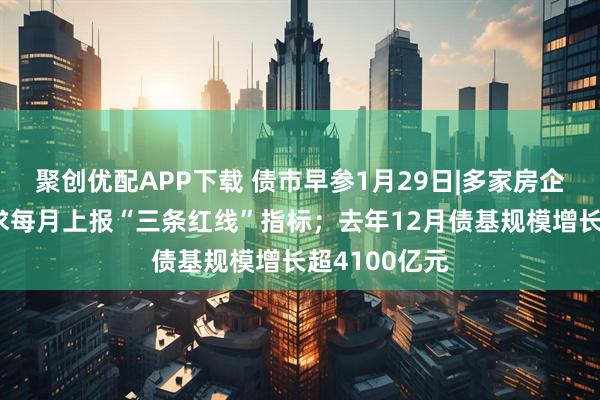 聚创优配APP下载 债市早参1月29日|多家房企称已不被要求每月上报“三条红线”指标；去年12月债基规模增长超4100亿元